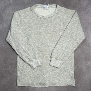 Vintage Duofold Wool Blend Base Layer Shirt Men Large Stretch Gray Base Pullover